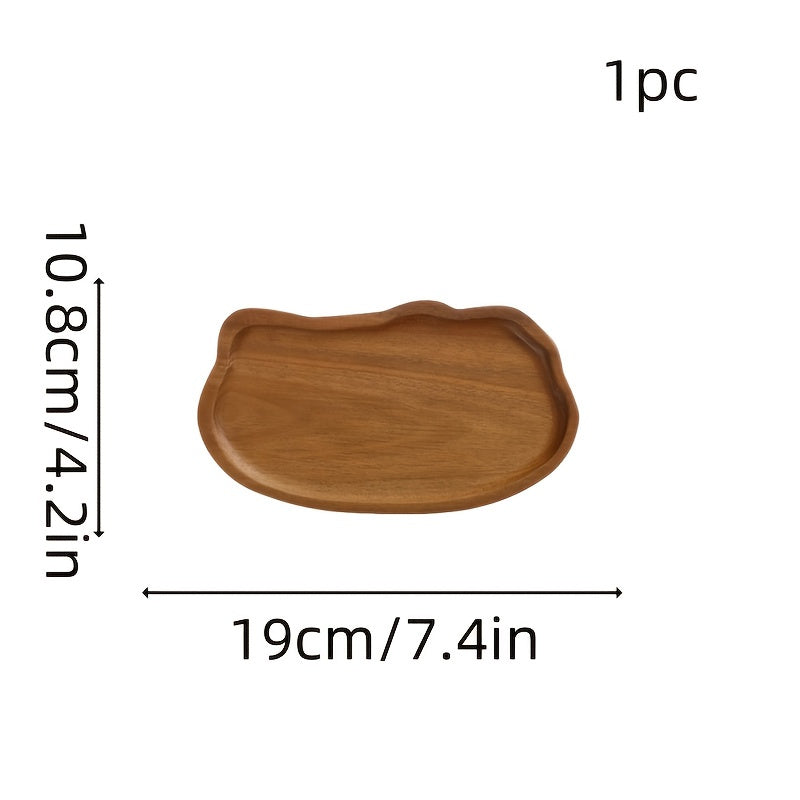 5pcs Party Set, Practical Wooden Tableware for Snacks, Bread, Cake, Heat-Resistant, Scratch-Resistant, Kitchen Accessories,  Fall Decor, Christmas Decorative Tray, Bohemian Maximalist Style Plates