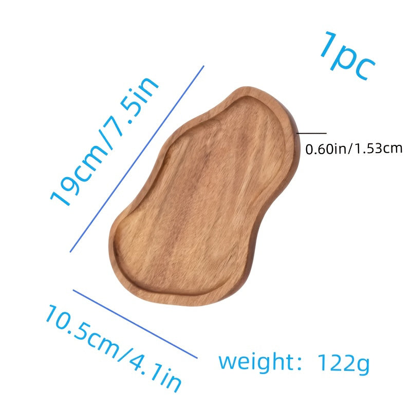 5pcs Party Set, Practical Wooden Tableware for Snacks, Bread, Cake, Heat-Resistant, Scratch-Resistant, Kitchen Accessories,  Fall Decor, Christmas Decorative Tray, Bohemian Maximalist Style Plates