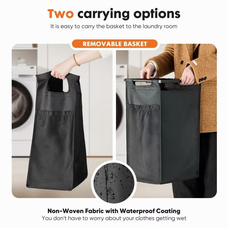 Heavy Duty Rolling Laundry Sorter Cart with Removable Pull Out Bags, Large Capacity Clothes Hamper on Locking Casters, Multi Compartment Laundry Organizer for Bedroom, Bathroom and Laundry Room