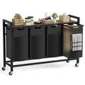 Heavy Duty Rolling Laundry Sorter Cart with Removable Pull Out Bags, Large Capacity Clothes Hamper on Locking Casters, Multi Compartment Laundry Organizer for Bedroom, Bathroom and Laundry Room