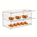Countertop Bakery and Pastry Display Box, 2-Tier Transparent Acrylic Display Case, Suitable for Donuts, Bread, Cupcakes, Fruits - Perfect for Home Parties, Cafes, Bakery Finished Goods Display