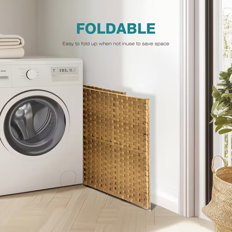23.78 Gallon Large Capacity Laundry Basket with Lid, Folding 2 Tier Laundry Hamper with Removable Insert, Portable Clothes Storage Organizer for Bedroom, Bathroom and Home