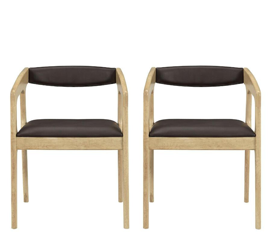 Set of 2 Upholstered Armchairs with Cozy Backrest And Padded Seat Cushion for Comfortable Seating