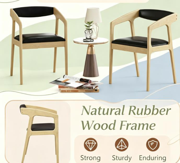 Set of 2 Upholstered Armchairs with Cozy Backrest And Padded Seat Cushion for Comfortable Seating