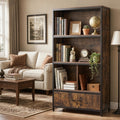 56 Inch Tall Freestanding Bookcase with Drawer 5-Tier Storage Shelf Unit for Living Room Bedroom Home Office Decor