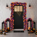 Pumpkin Bats Spider Metallic Fringe Garland Tinsel Strip, Home Fireplace Doorway Haunted House Indoor Outdoor Hanging Decor