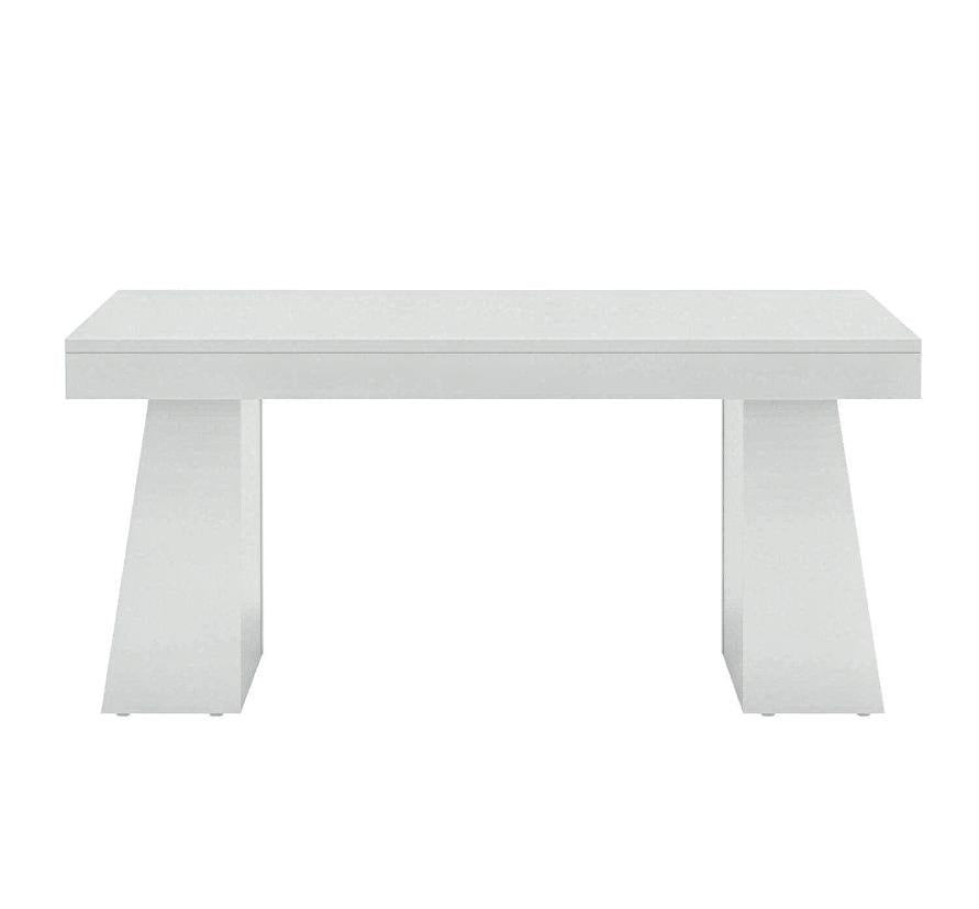 Modern Wooden Executive Desk 55'' with Double Trapezoid Base for Home Office Computer Desk