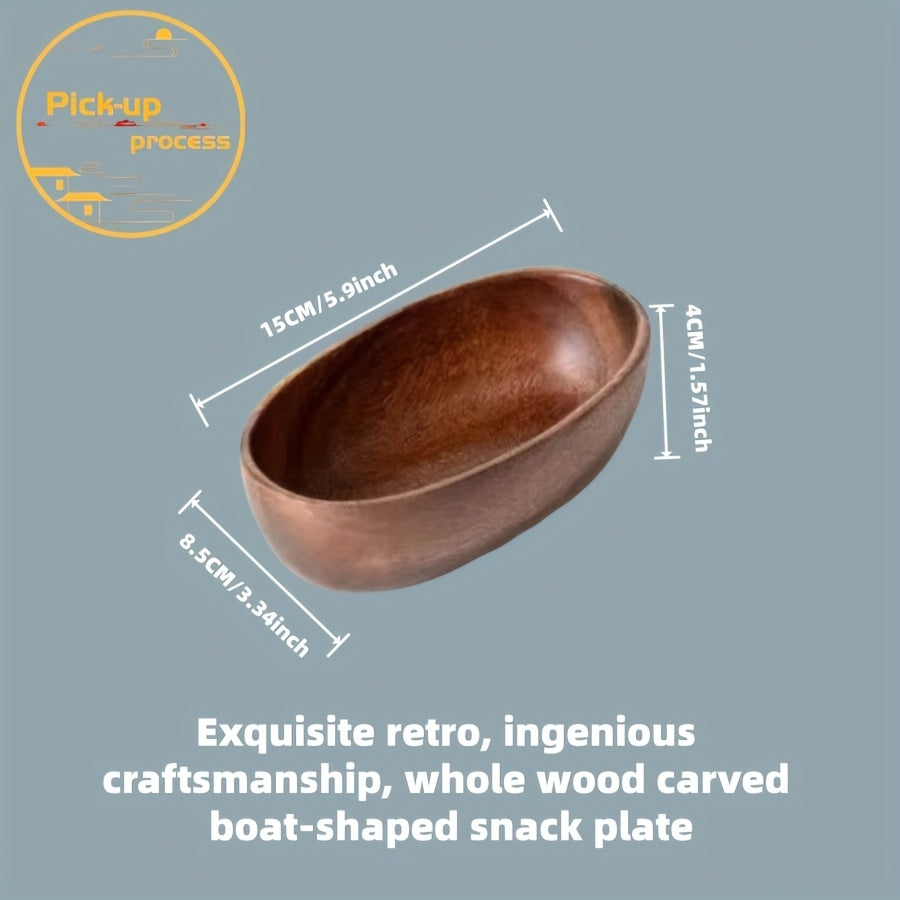 Four Japanese-Style Sushi Platters | Stylish Boat-Shaped Table Decor, Durable And Easy-To-Clean Wooden Condiment Dish, Handcrafted, Idealfor Kitchen Use, Perfect for Serving Fruits, Nuts, And Dessert