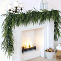 1pc 70.9-Inch Green Artificial Pine Garland real Touch Pine Garland  Artificial Faux Greenery Suitable for Christmas & Winter Holiday Decorations Easy to Install
