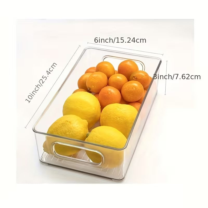 6 Pack Clear Refrigerator Organizer Bins, 10 Inch Food Storage Containers for Fridge, Freezer, Pantry and Cabinets, Multi Purpose Storage Bins for Kitchen, Bathroom and Bedroom