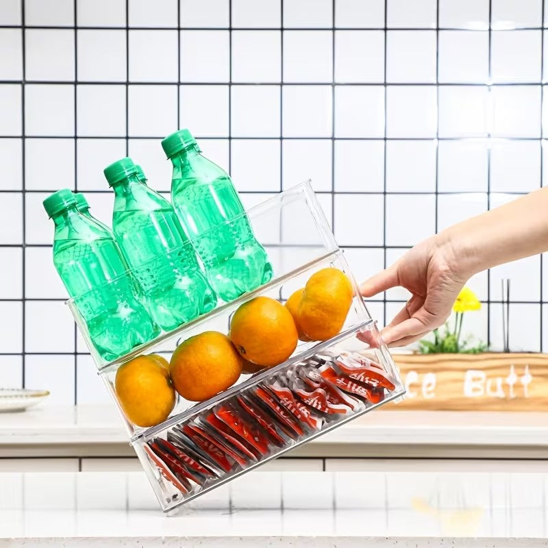 6 Pack Clear Refrigerator Organizer Bins, 10 Inch Food Storage Containers for Fridge, Freezer, Pantry and Cabinets, Multi Purpose Storage Bins for Kitchen, Bathroom and Bedroom