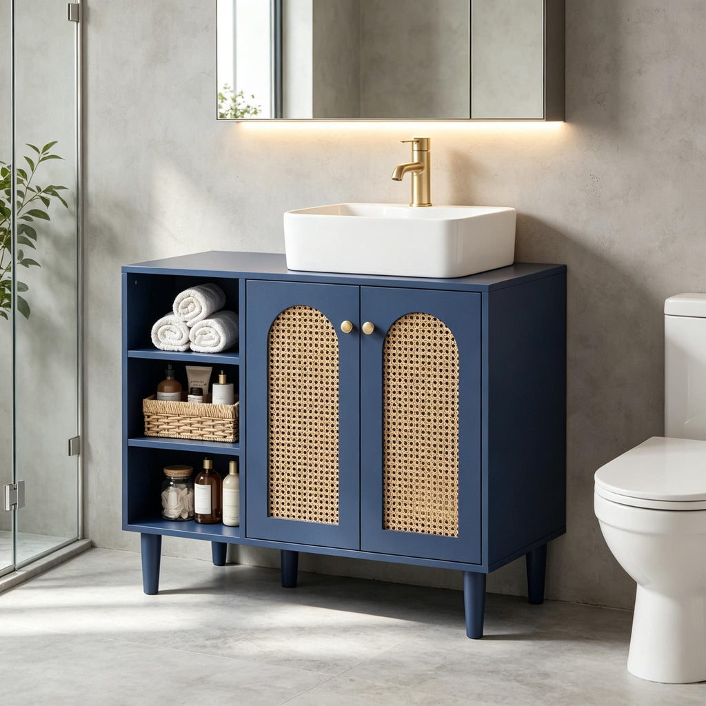 36 Inch under Sink Cabinet for Vessel Sinks And Single-Handle Faucets Bathroom Storage Organizer