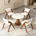 Set of 4 Folding Kitchen Dining Chairs Rubber Wood Legs Home Furniture for Living Room Bedroom