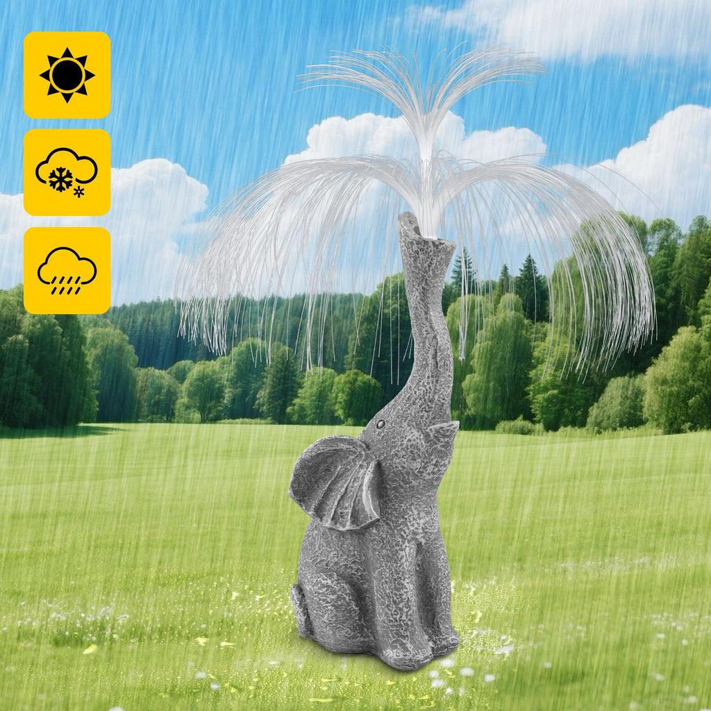 1 Piece Solar Creative Elephant Statue Fountain Light - Perfect for Garden, Lawn, Balcony, Porch, and Pond Decoration, Unique Gift for Outdoor Lighting