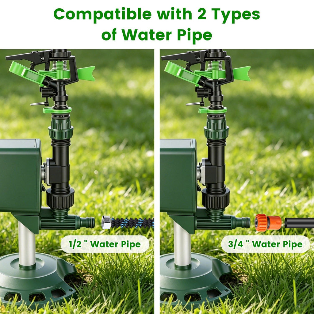 Outdoor Solar Powered Motion Triggered Water Sprinkler, 120 Degree PIR Motion Detector, Adjustable Detection Distance, IP65 Waterproof for Garden & Lawn