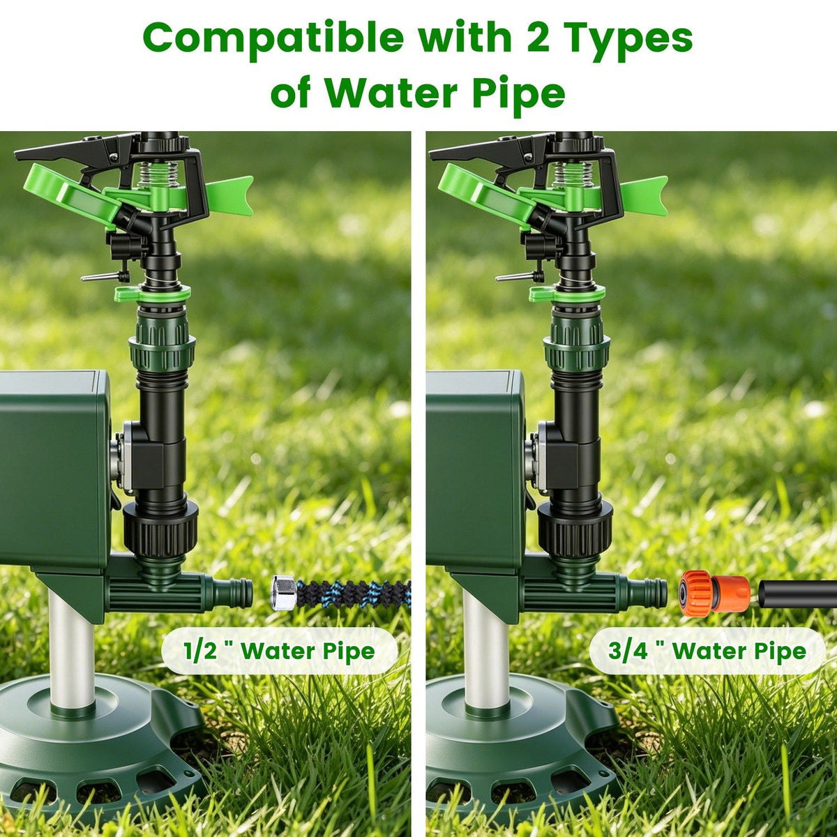 Outdoor Solar Powered Motion Triggered Water Sprinkler, 120 Degree PIR Motion Detector, Adjustable Detection Distance, IP65 Waterproof for Garden & Lawn