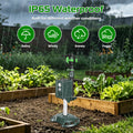 Outdoor Solar Powered Motion Triggered Water Sprinkler, 120 Degree PIR Motion Detector, Adjustable Detection Distance, IP65 Waterproof for Garden & Lawn
