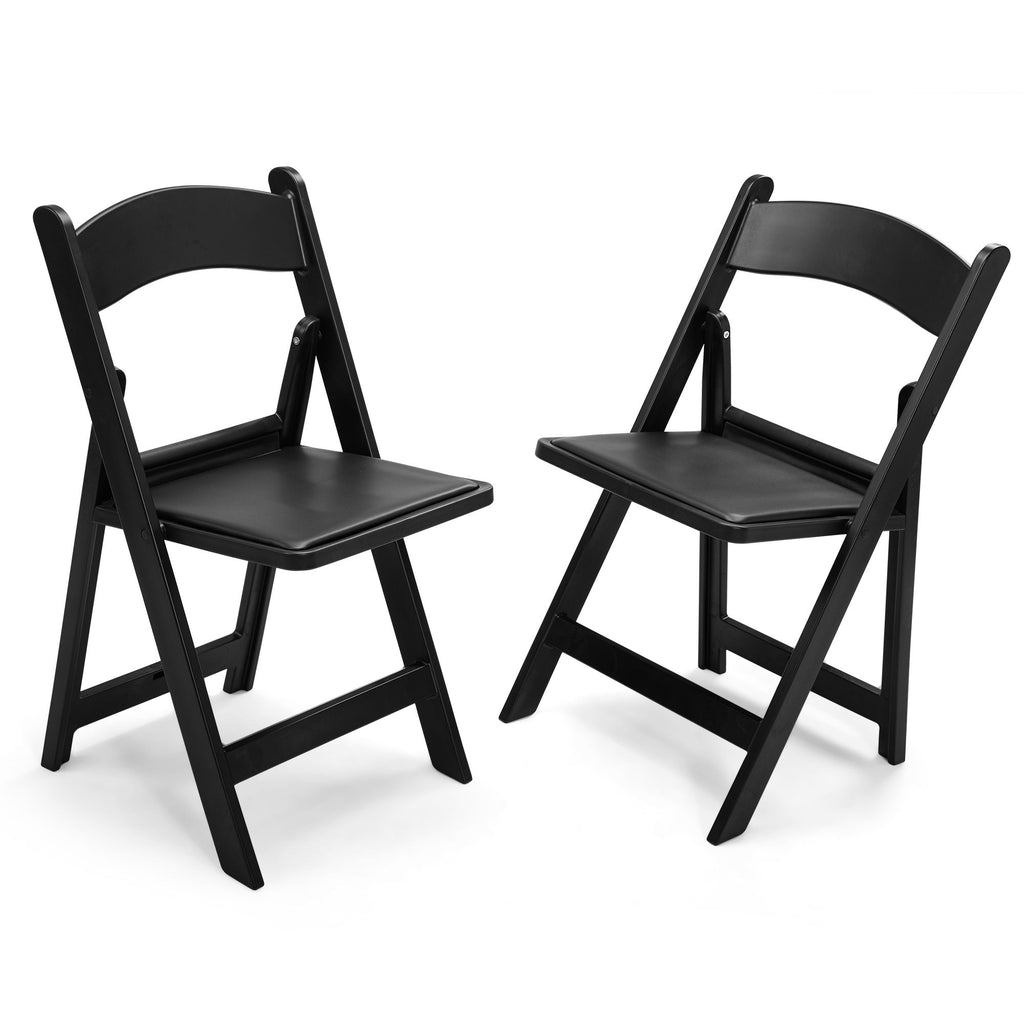 Steel Tube Folding Chair, Black (2pcs)