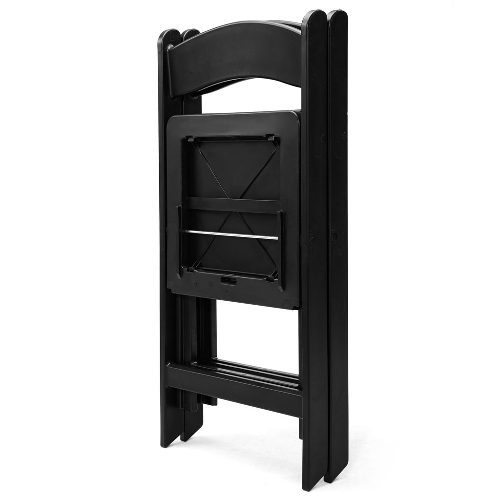 Steel Tube Folding Chair, Black (2pcs)