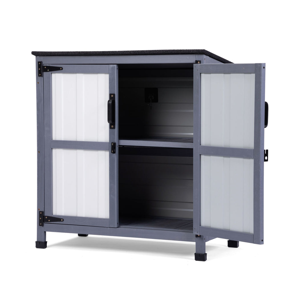 Steel Storage Cabinet, 31.5"L x 17.3"W x 33.7"H, Grey