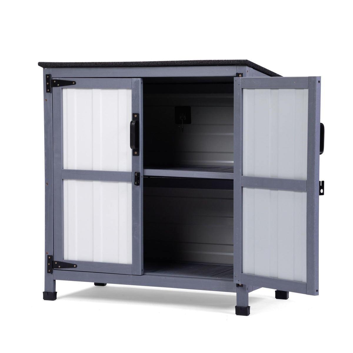 Steel Storage Cabinet, 31.5"L x 17.3"W x 33.7"H, Grey