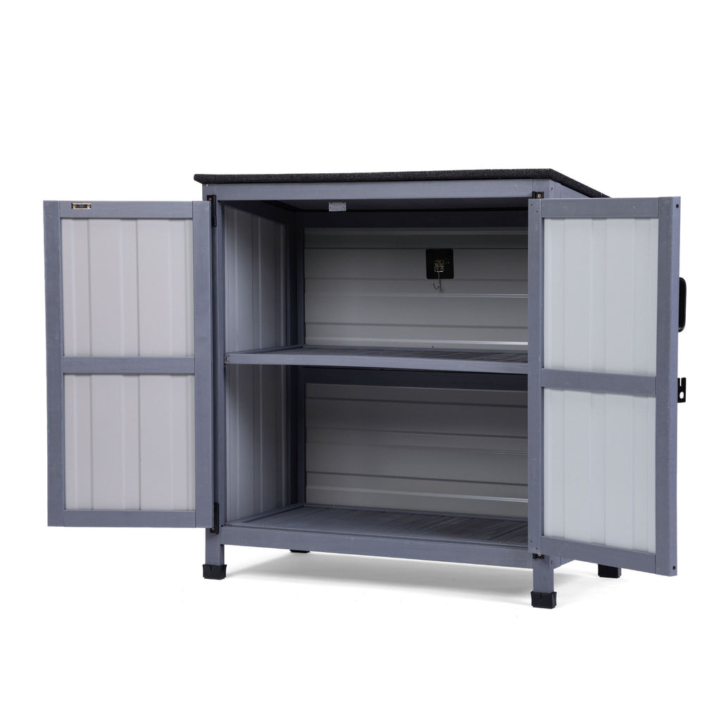Steel Storage Cabinet, 31.5"L x 17.3"W x 33.7"H, Grey