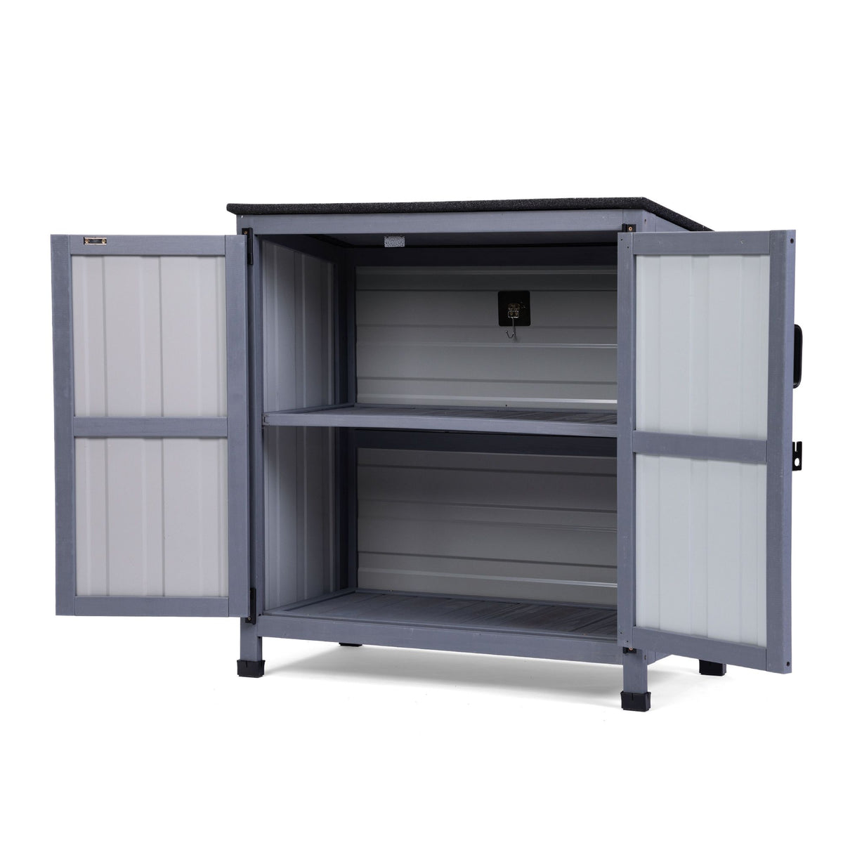 Steel Storage Cabinet, 31.5"L x 17.3"W x 33.7"H, Grey