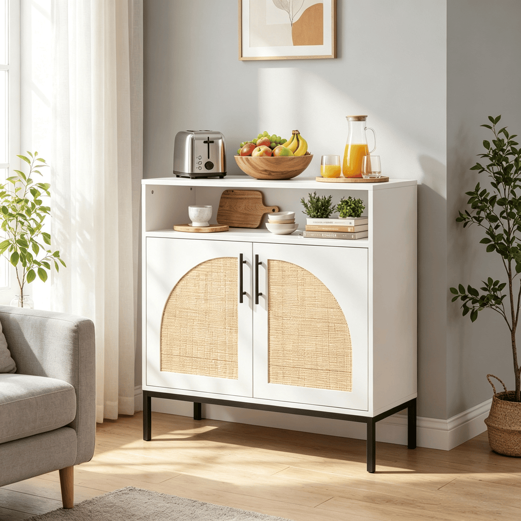 32 Inch Sideboard Buffet Cabinet with Adjustable Shelf  for Dining Room