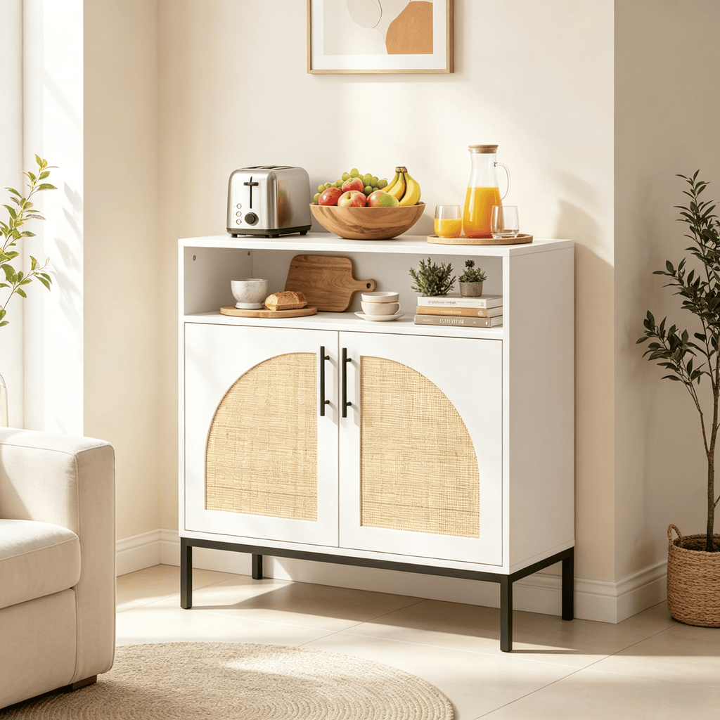 32 Inch Sideboard Buffet Cabinet with Adjustable Shelf  for Dining Room