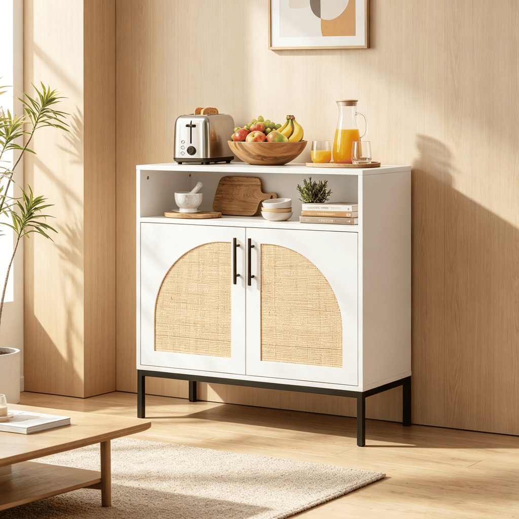 32 Inch Sideboard Buffet Cabinet with Adjustable Shelf  for Dining Room