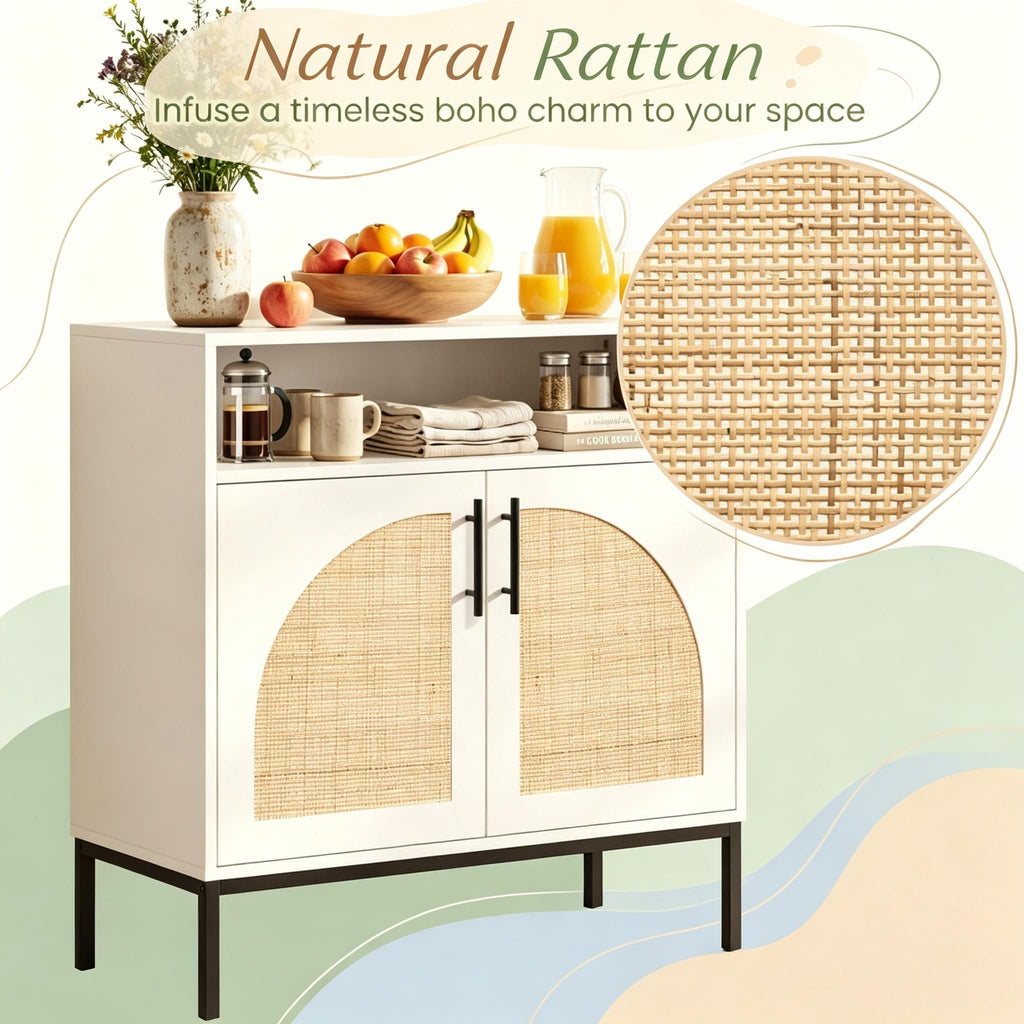 32 Inch Sideboard Buffet Cabinet with Adjustable Shelf  for Dining Room