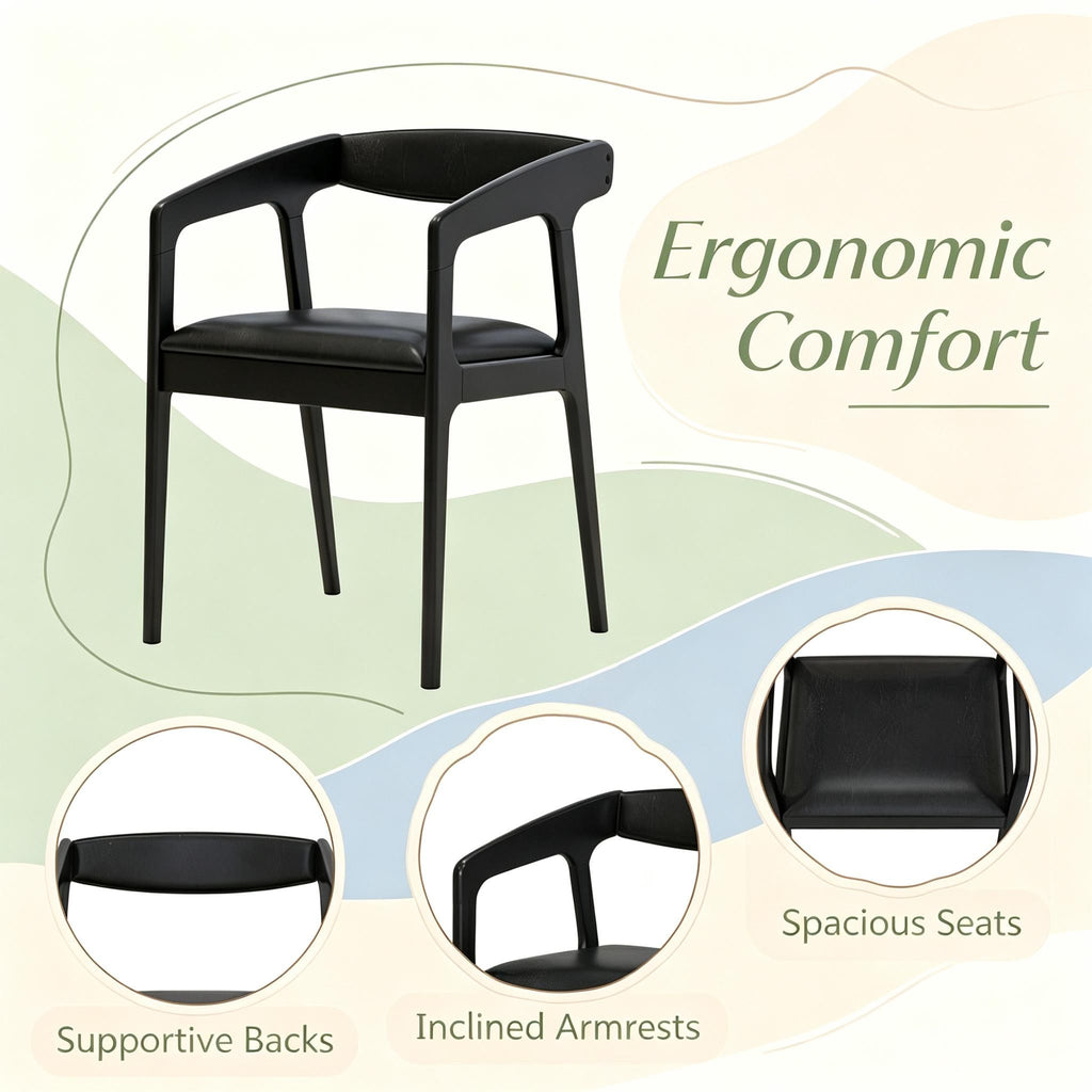 Set of 2 Upholstered Armchairs with Cozy Backrest And Padded Seat Cushion for Comfortable Seating