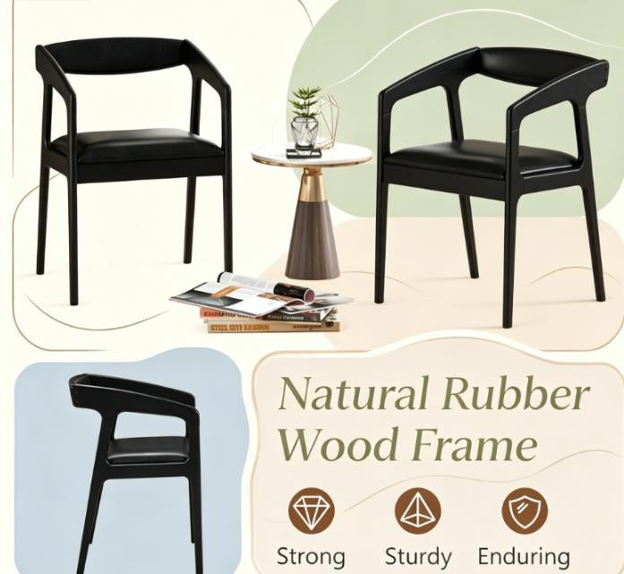 Set of 2 Upholstered Armchairs with Cozy Backrest And Padded Seat Cushion for Comfortable Seating