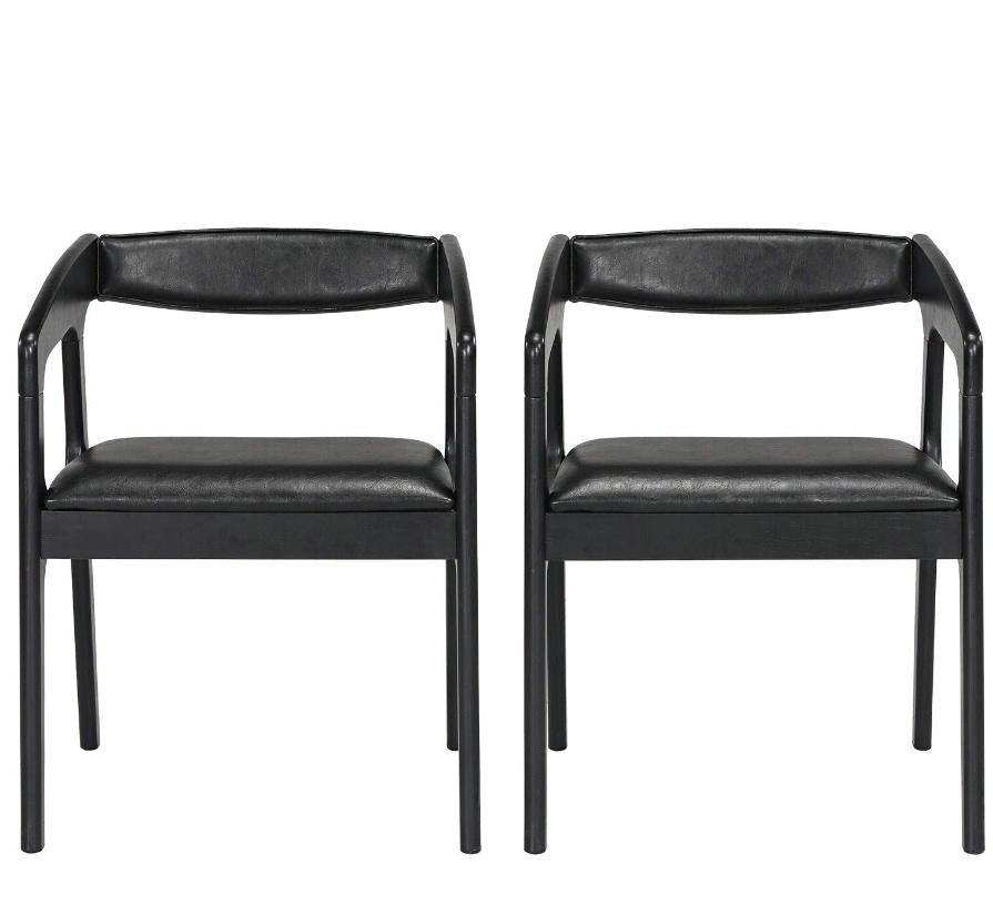 Set of 2 Upholstered Armchairs with Cozy Backrest And Padded Seat Cushion for Comfortable Seating