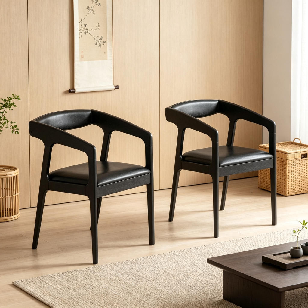 Set of 2 Upholstered Armchairs with Cozy Backrest And Padded Seat Cushion for Comfortable Seating