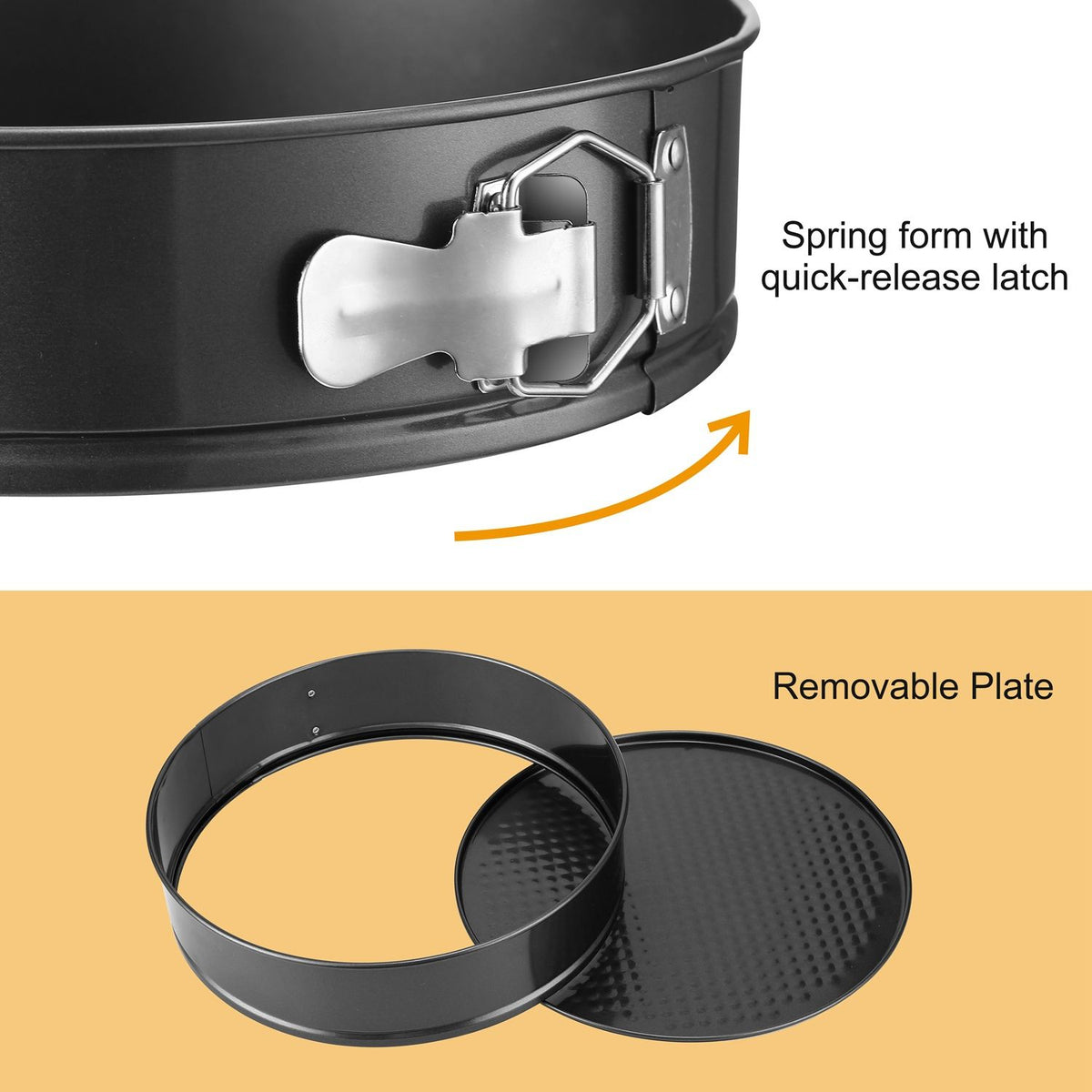 Springform Cheesecake Pans 3 Pack, Heart, Round & Square Shapes, 9 10 11 Inch BPA Free Nonstick Cake Molds for Home Baking