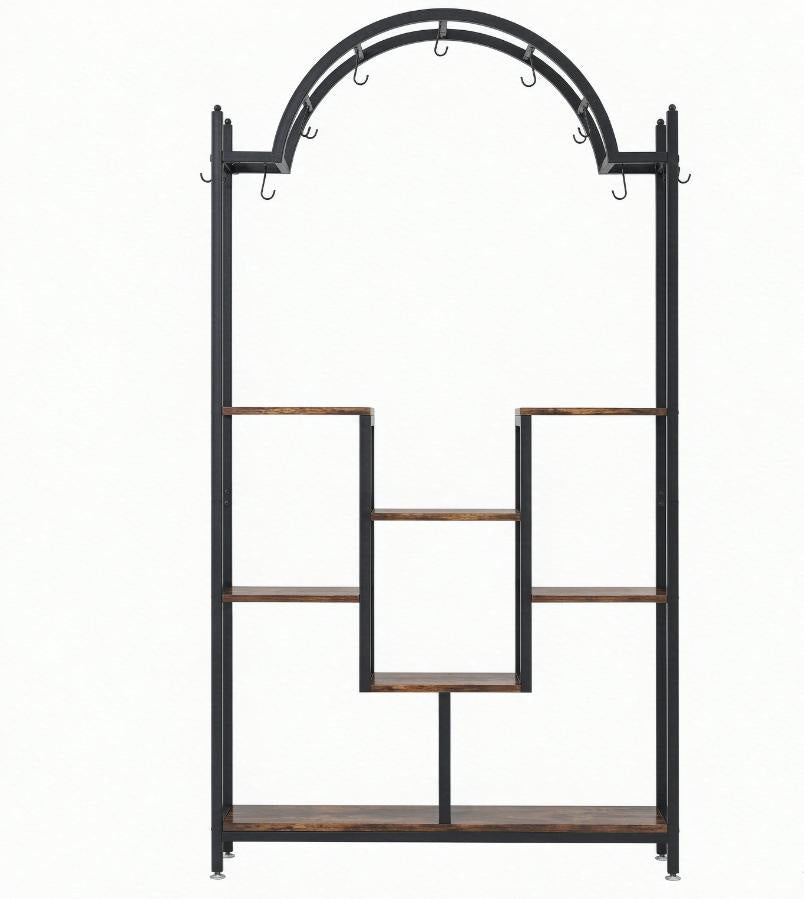 Arched Plant Stand 74.8 Inch Flower Stands with Hanging Hooks for Indoor Outdoor Garden Decorative Metal Plant Support Frame