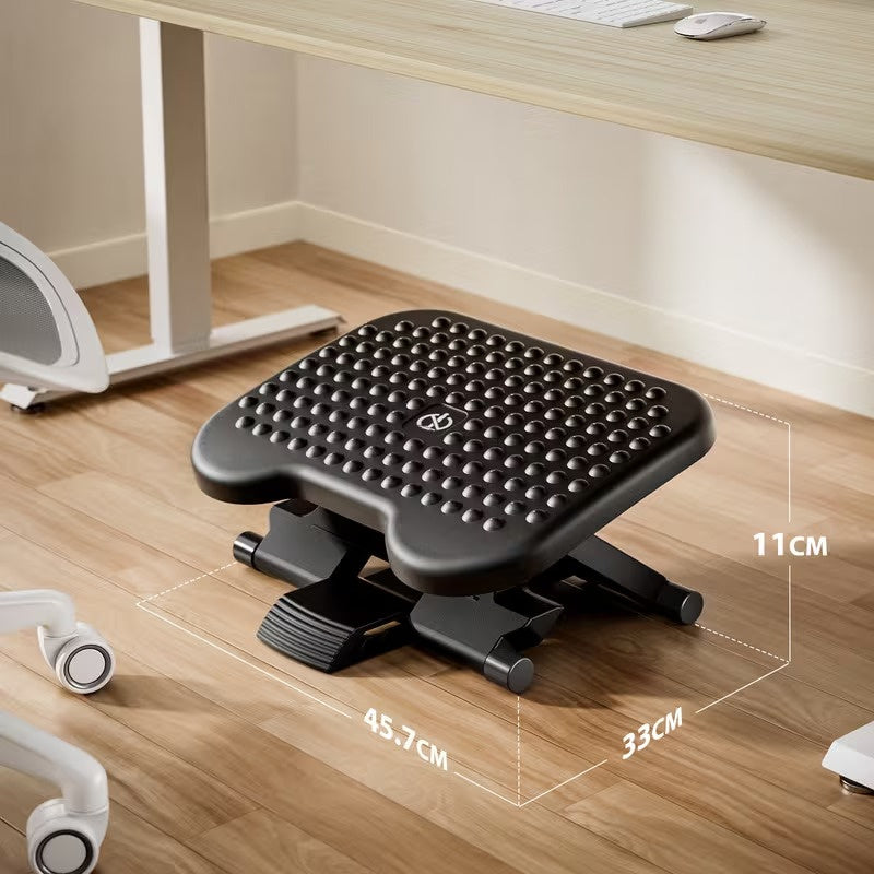 Adjustable Foot Rest for Under Desk, 3 Height Settings with 30° Tilt and Massage Rollers, Ergonomic Office Foot Stool for Home, Office and Workstation
