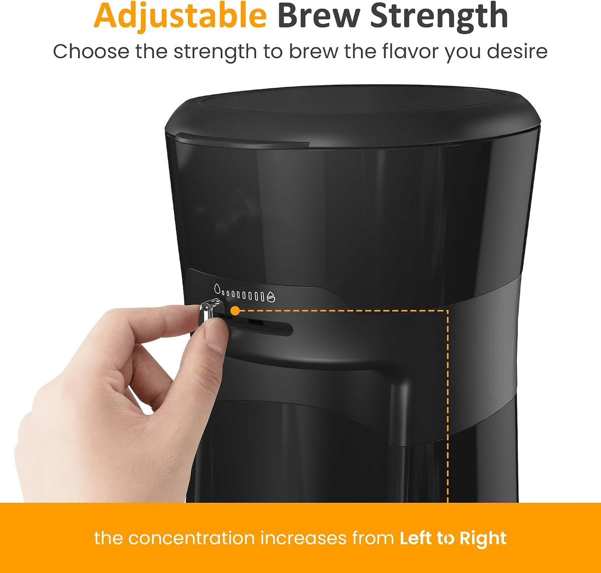 20 oz Iced Tea Coffee Maker with Reusable Filter – Small Size, Hot Brewing Capability, Cup Capacity: 90 mL; Stainless Steel Drip Coffee Maker with Mechanical Buttons; Product List: Iced Tea Maker