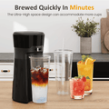 20 oz Iced Tea Coffee Maker with Reusable Filter – Small Size, Hot Brewing Capability, Cup Capacity: 90 mL; Stainless Steel Drip Coffee Maker with Mechanical Buttons; Product List: Iced Tea Maker