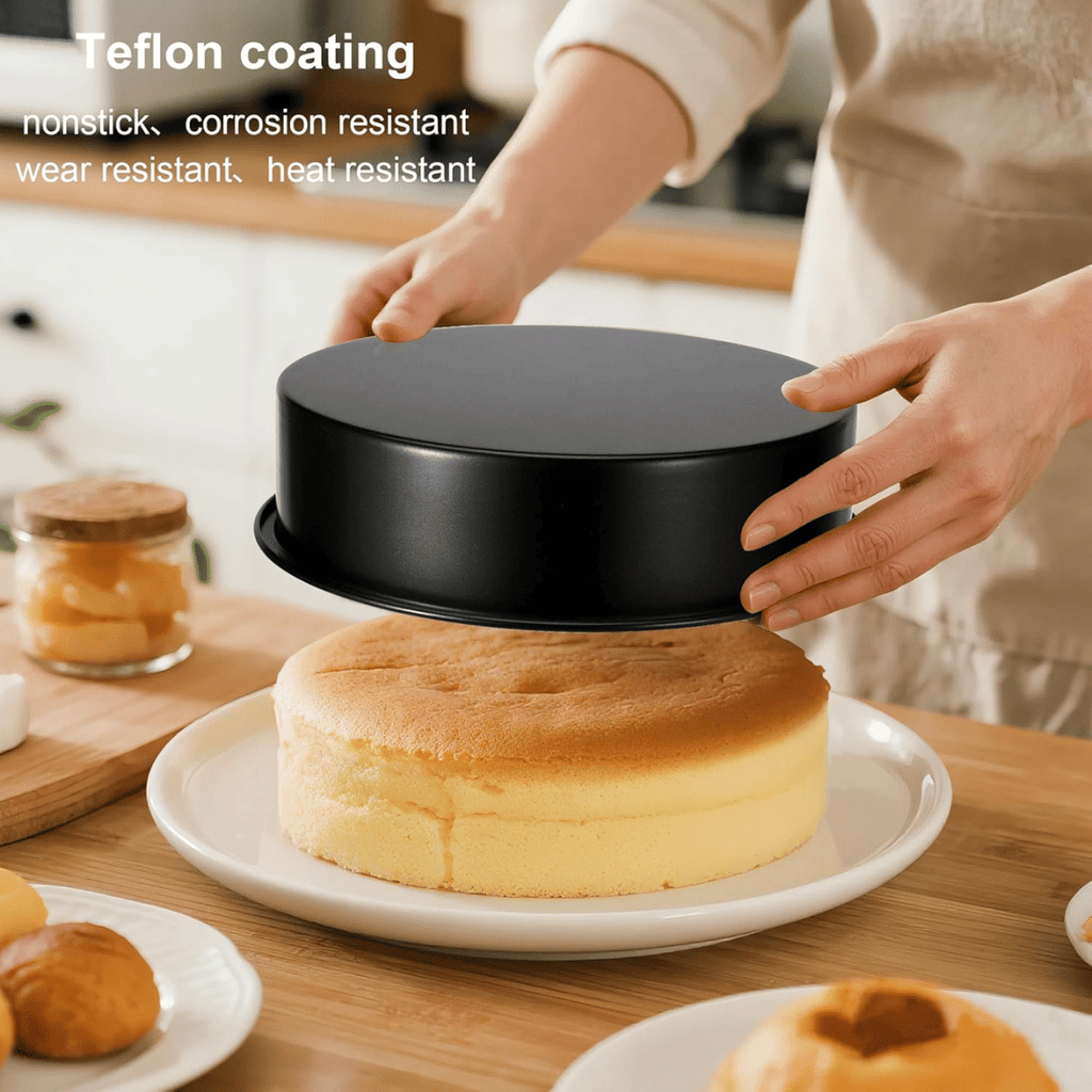 8-inch cake mold set (3 pieces), non-stick baking mold set, includes 90 sheets of pre-cut baking paper, suitable for multi-layer cakes and round cake molds, perfect for birthday and Christmas baking.