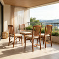 Set of 4 Foldable Upholstered Kitchen Chairs with Padded Seat Comfortable Dining Room Furniture
