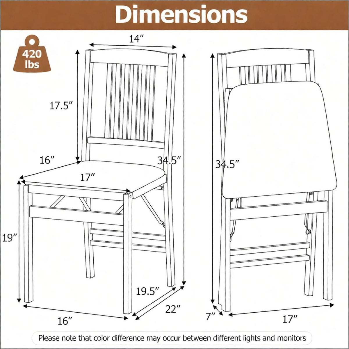 Set of 4 Foldable Upholstered Kitchen Chairs with Padded Seat Comfortable Dining Room Furniture