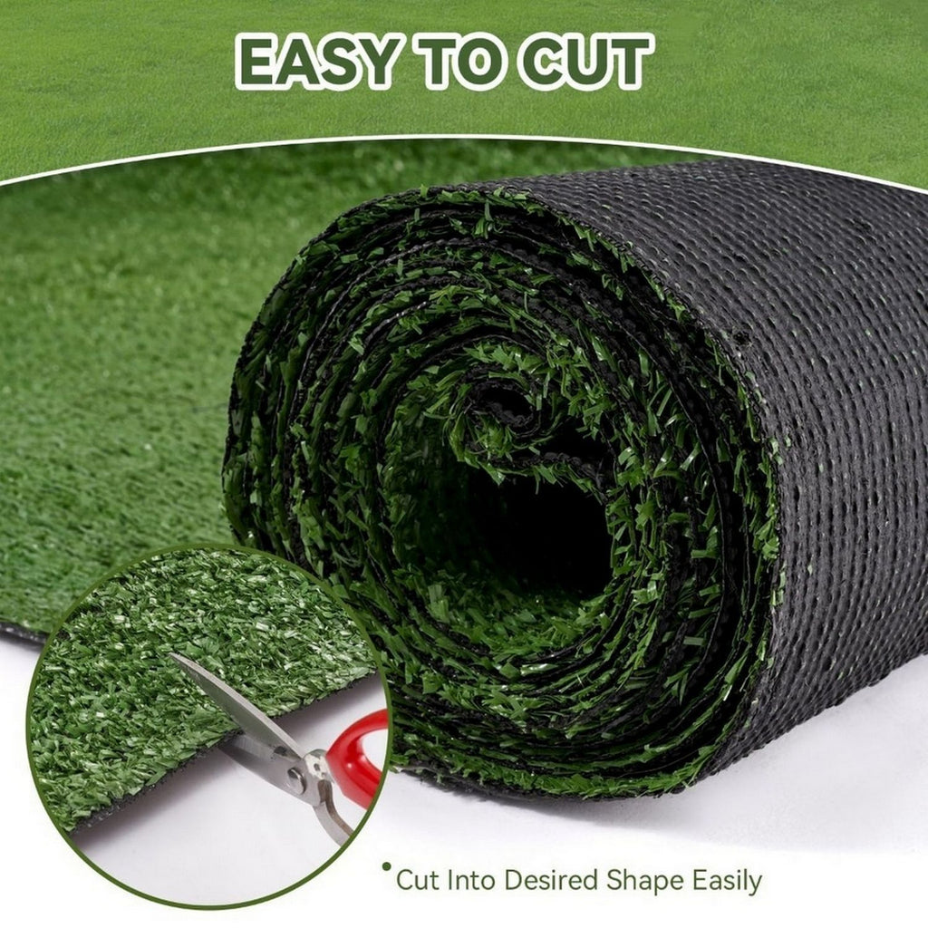 6FT*355FT Artificial Turf, Mat with Drainage Holes. Fake Grass with Rubber Backing, Ideal for Indoor/Outdoor Pet Areas, Garden, Lawn, Patio & Balcony Decor(Grass height 0.6 inches/1.5cm)