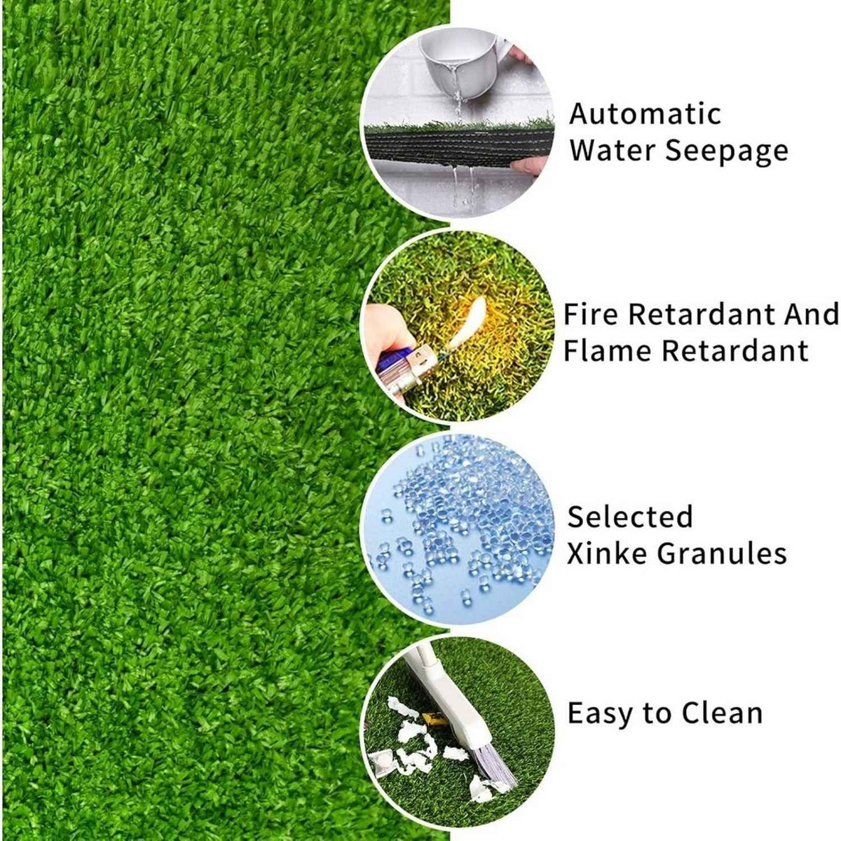 6FT*355FT Artificial Turf, Mat with Drainage Holes. Fake Grass with Rubber Backing, Ideal for Indoor/Outdoor Pet Areas, Garden, Lawn, Patio & Balcony Decor(Grass height 0.6 inches/1.5cm)