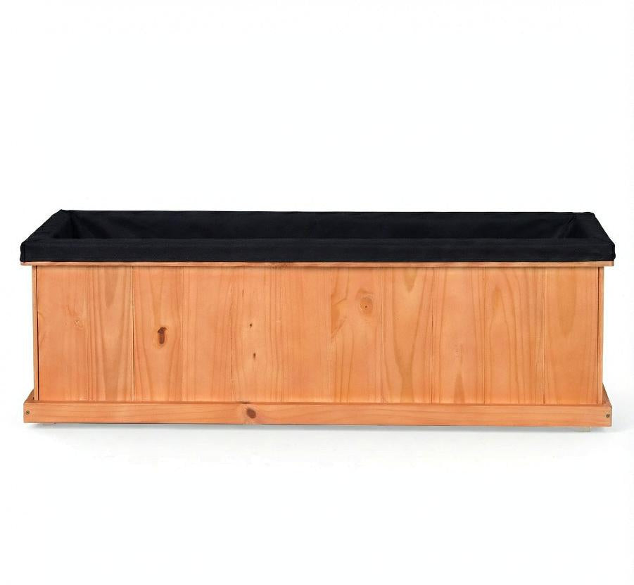 Fir Wood Raised Garden Bed with Drainage Holes And Liner Wooden Planter Box for Gardening
