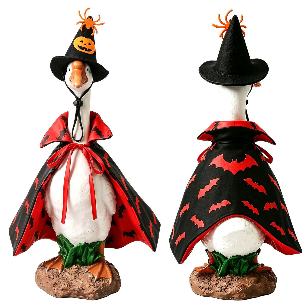 Halloween Porch Goose Costume, 4 Styles Decor Outfit with Adjustable Straps, Polyester Statue Clothes for 23 Inch Porch Goose Outdoor Decor