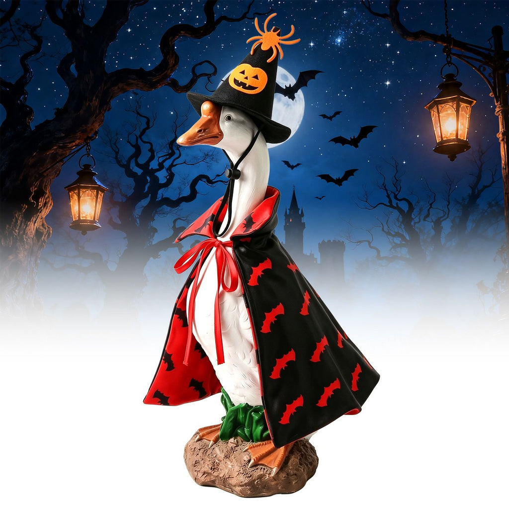 Halloween Porch Goose Costume, 4 Styles Decor Outfit with Adjustable Straps, Polyester Statue Clothes for 23 Inch Porch Goose Outdoor Decor
