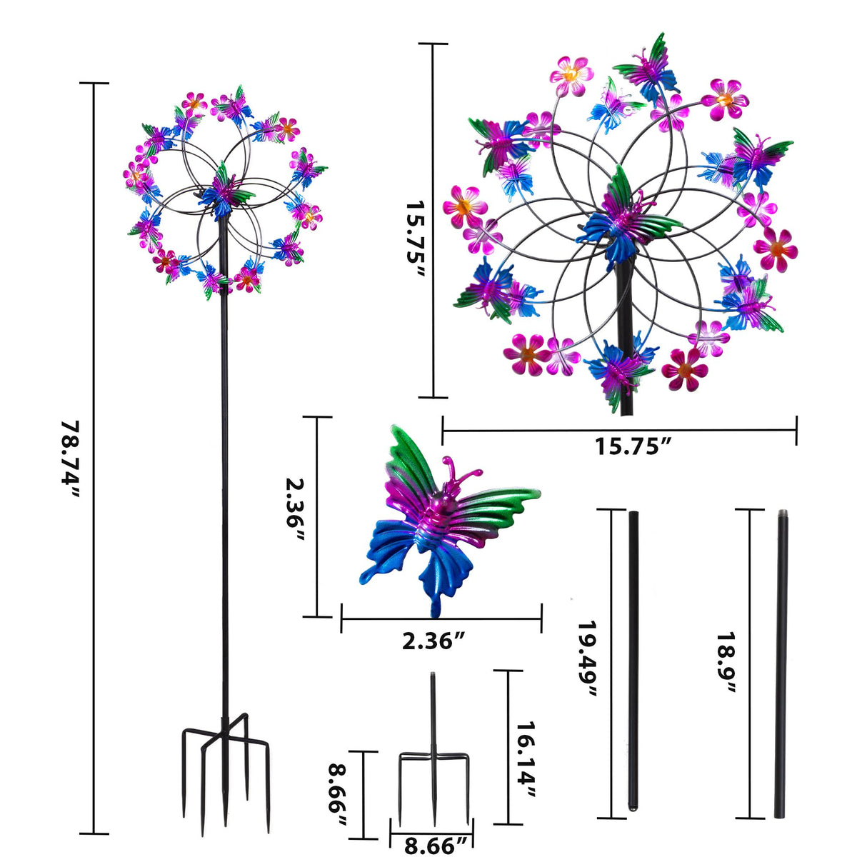 Attractive Windmill for Garden, Backyard and Patio - Gradient Purple
