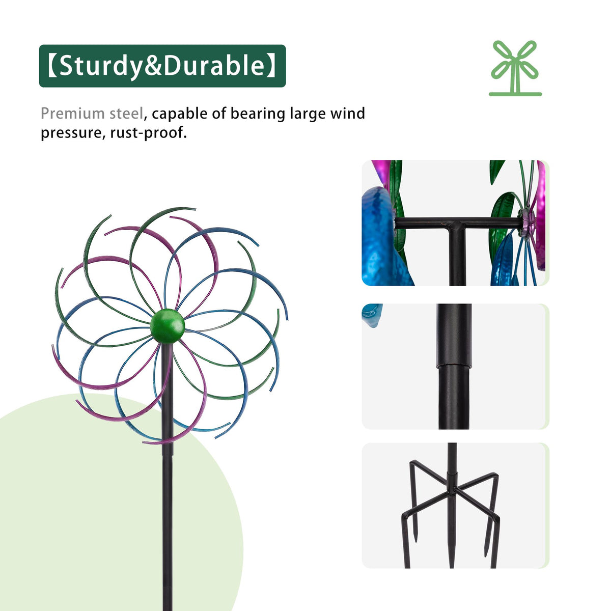 Attractive Windmill for Garden, Backyard and Patio - Gradient Purple